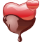 Heart dipped in chocolate